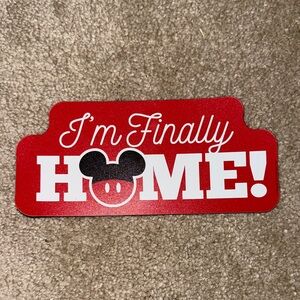 Disney Red 'I'm Finally Home' Car Magnet
